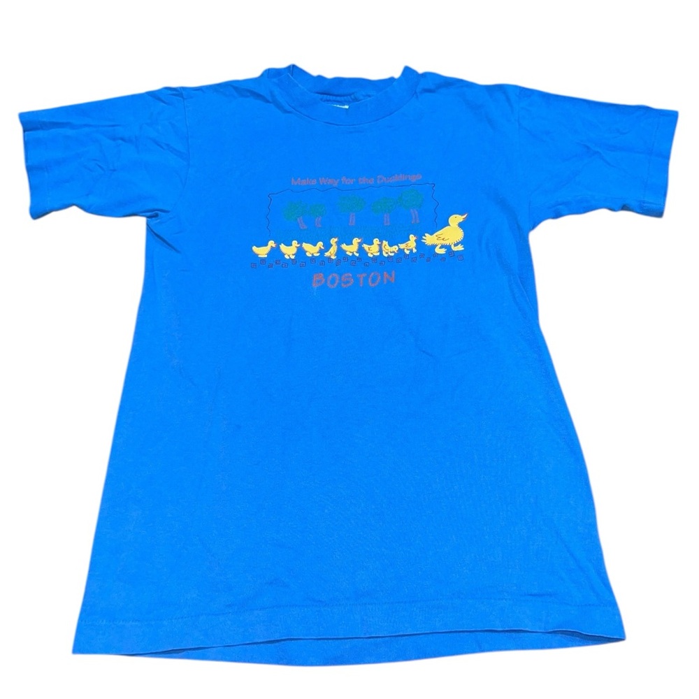 VTG 90s Make Way for the Ducklings Boston Youth Shirt Large Blue Book